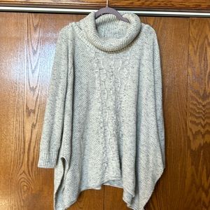Oversized cowl cable knit sweater